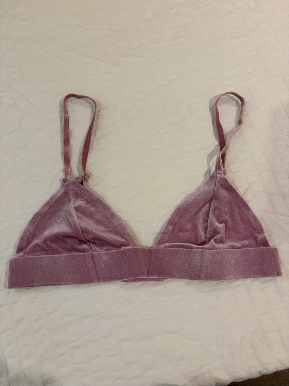 Velvet Triangle Bralette - Dusty Rose
